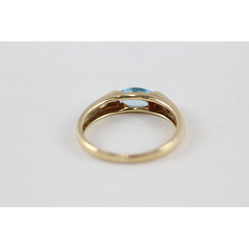 107 - 9ct gold bezel set topaz dress ring (1.5g) Size  K