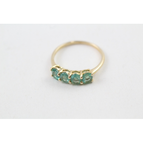 27 - 10ct gold emerald half eternity ring (1.6g) Size  O