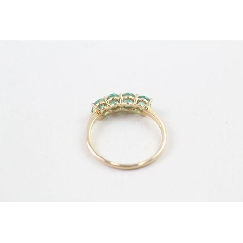 27 - 10ct gold emerald half eternity ring (1.6g) Size  O