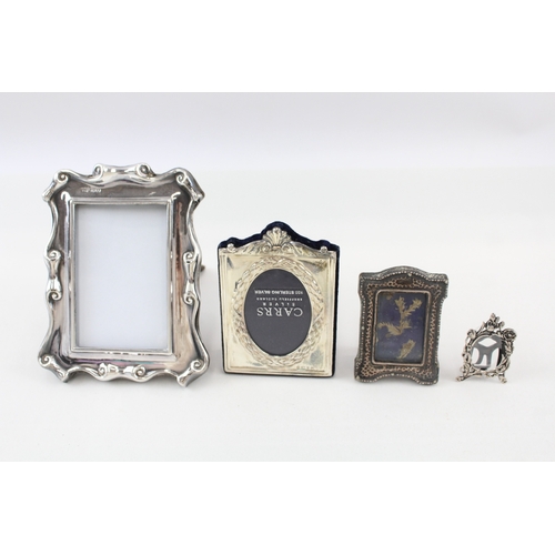 349 - 4 x Antique / Vintage .925 Sterling Silver Small Photograph Frames (205g)