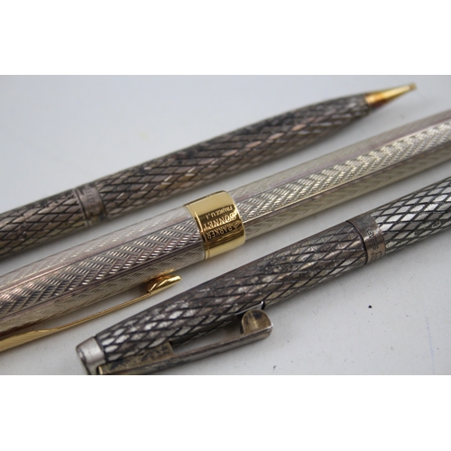 369 - 3 x Stamped .925 Sterling Silver Sheaffer & Parker Ballpoints & Pencil (71g)