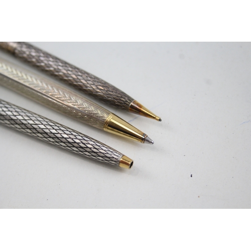 369 - 3 x Stamped .925 Sterling Silver Sheaffer & Parker Ballpoints & Pencil (71g)