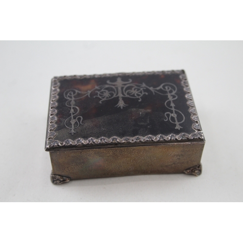 383 - Antique Edwardian 1909 Birmingham Sterling Silver Jewellery / Trinket Box (108g)