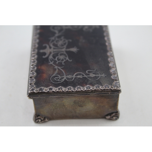 383 - Antique Edwardian 1909 Birmingham Sterling Silver Jewellery / Trinket Box (108g)