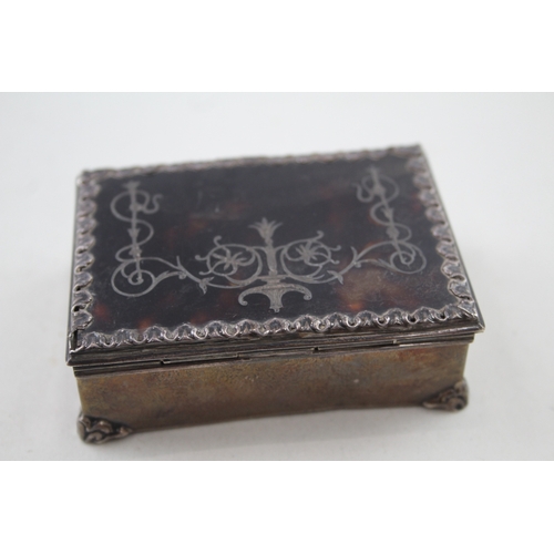 383 - Antique Edwardian 1909 Birmingham Sterling Silver Jewellery / Trinket Box (108g)