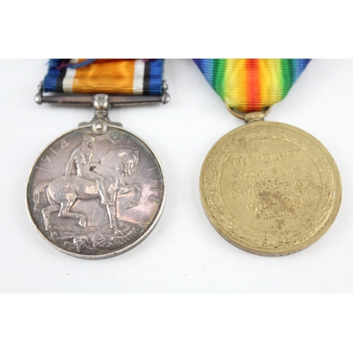 395 - WW1 Medal Pair 60508 Pte D. Macfarlane MGC x 2