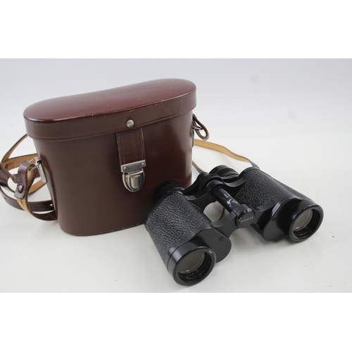 442 - Carl Zeiss Jena Deltrintem 8x30 Q1 Binoculars Working w/ Original Case