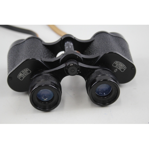 442 - Carl Zeiss Jena Deltrintem 8x30 Q1 Binoculars Working w/ Original Case