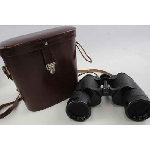 443 - Carl Zeiss Jena Jenoptem Multi-Coated 10x50w Binoculars Working w/ Original Case