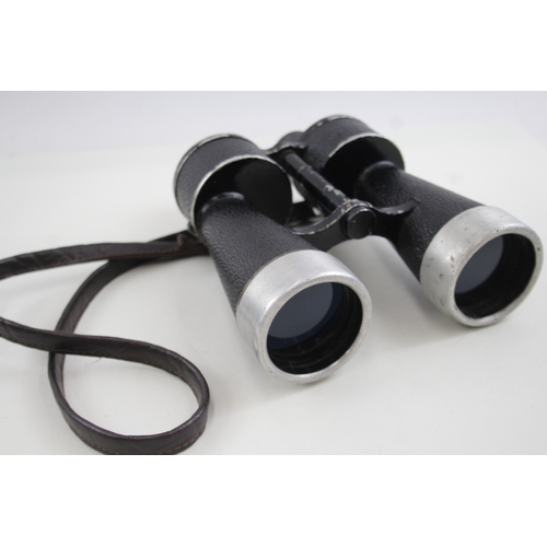 445 - Vintage Kriegsmarine beh (T) Leitz-Produced WWII 7x50 Binoculars