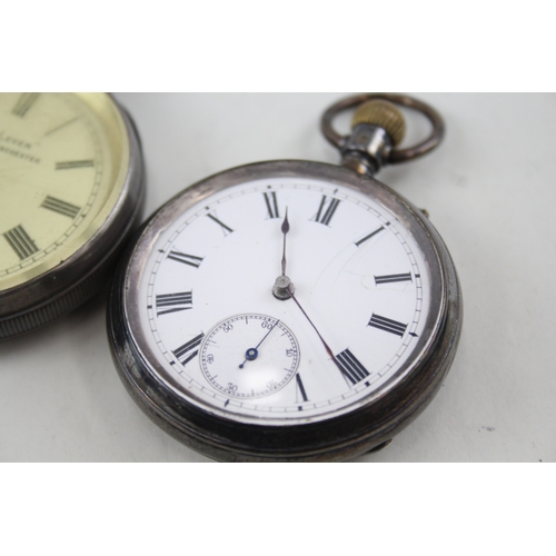 455 - Job Lot Vintage Sterling Silver Pocket Watches Hand/Key-Wind UNTESTED x 3