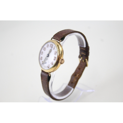 458 - Men's Vintage Rolled Gold Trench Watch Hand-Wind WATCH RUNS