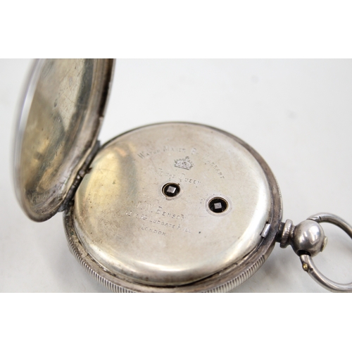 466 - Vintage 999 Silver JW Benson Open Face Pocket Watch Hand-Wind WATCH RUNS