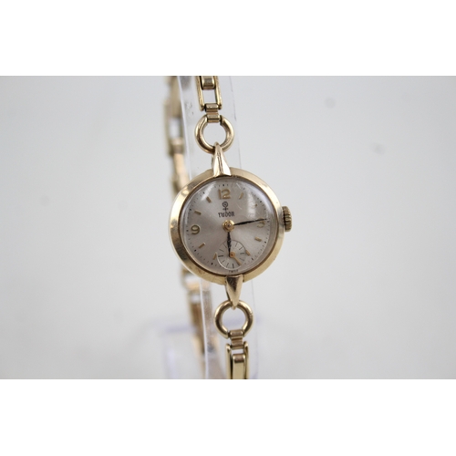 475 - Women's Vintage 9ct Gold Tudor Watch Hand-Wind WATCH RUNS