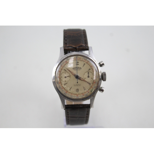 481 - Men's Vintage Cornavin Chronograph Watch Hand-Wind WATCH RUNS