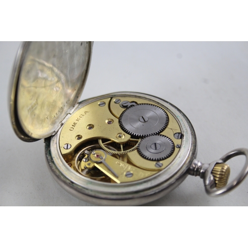 482 - Vintage 800 Silver Omega Grand Prix 1900 Pocket Watch Hand-Wind WATCH RUNS