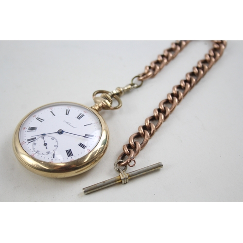 483 - Vintage Admiral Rolled Gold Pocket Watch Hand-Wind WATCH RUNS