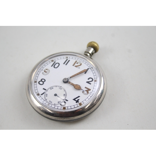 485 - Vintage British Military Issued Pocket Watch Hand-Wind WATCH RUNS