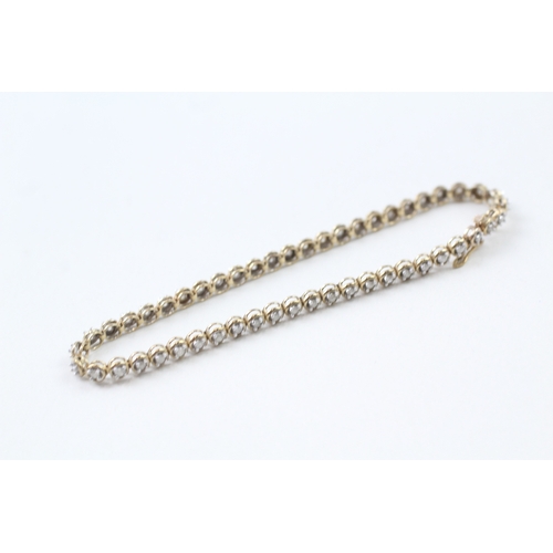 49 - 9ct gold diamond bracelet (5.9g)