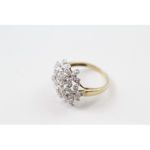 57 - 9ct gold diamond ring (3g) Size  M