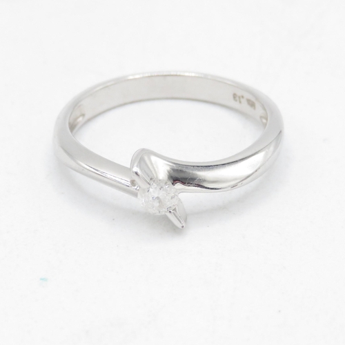 161 - 9ct white gold diamond solitaire ring (2.2g) Size  M