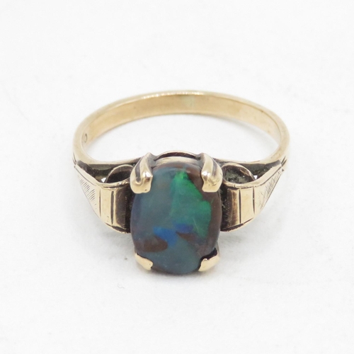 215 - 9ct gold vintage opal dress ring (2.7g) Size  L 1/2