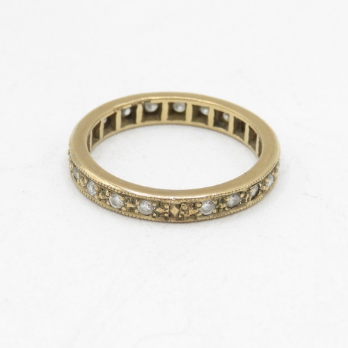 40 - 9ct gold diamond full eternity ring (1.9g) Size  K