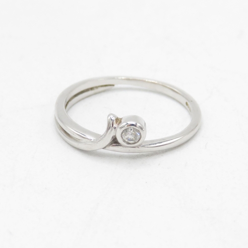 67 - 9ct gold diamond solitaire ring (2.1g) Size  N