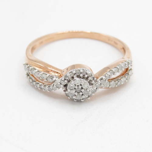 89 - 10ct gold diamond dress ring (2g) Size  N 1/2