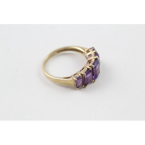 3 - 9ct gold amethyst ring (2.5g) Size  N