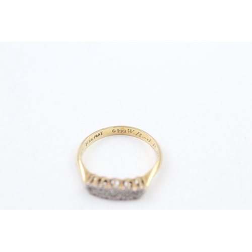 32 - 18ct gold diamond five stone dress ring (2.7g) Size  N