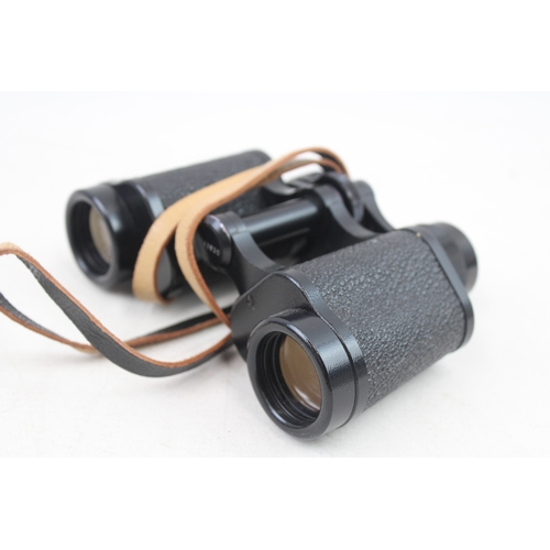 353 - Carl Zeiss Jena Jenoptum Multi-Coated 8x30w Binoculars Working w/ Original Case