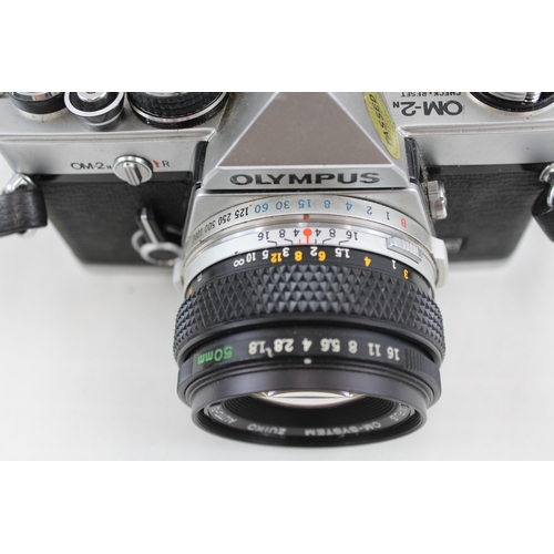 355 - Olympus OM-2N MD, SLR Film Camera Working w/ OM-System 50mm F/1.8 Lens