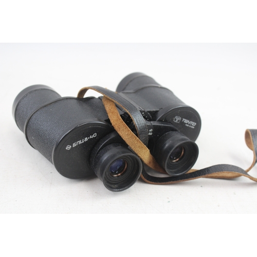 360 - Vintage 6nu 8x40 Tento Made in USSR Binoculars Working w/ Original Case