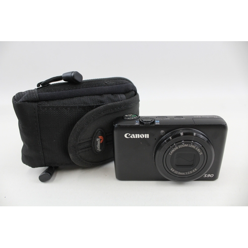 367 - Canon Powershot S90 Digital Compact Camera Working w/ Case