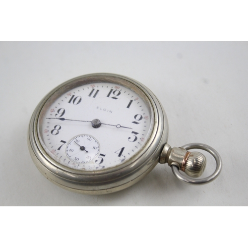 368 - Vintage Elgin Railway Style Pocket Watch Hand-Wind WATCH RUNS