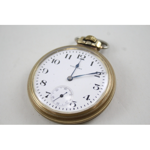 373 - Vintage Waltham Rolled Gold Pocket Watch Hand-Wind WATCH RUNS