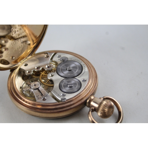 376 - Vintage Open Face Rolled Gold Pocket Watch Hand-Wind WATCH RUNS