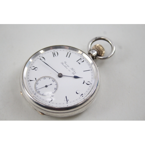 378 - Vintage Sterling Silver George Kirton Pocket Watch Hand-Wind WATCH RUNS