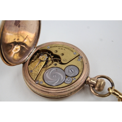 381 - Vintage Elgin Rolled Gold Pocket Watch Hand-Wind WATCH RUNS