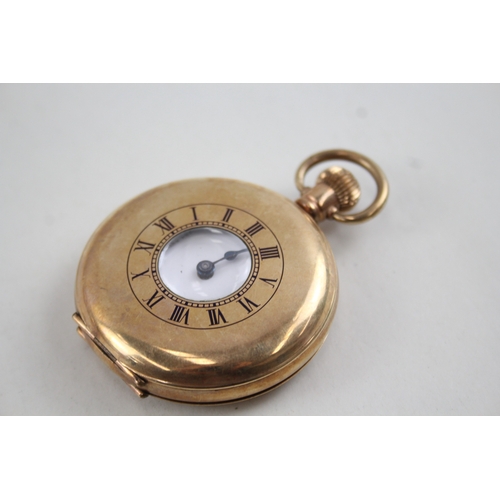 383 - Vintage Bravington Rolled Gold Half Hunter Pocket Watch Hand-Wind WATCH RUNS