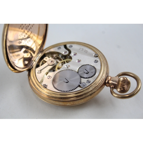 383 - Vintage Bravington Rolled Gold Half Hunter Pocket Watch Hand-Wind WATCH RUNS