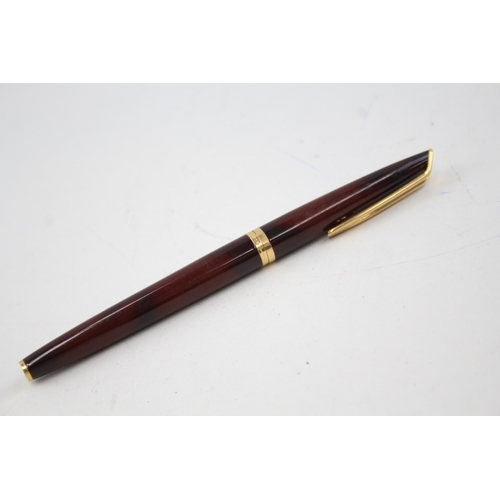 387 - Vintage Waterman C/F Tortoiseshell Effect Lacquer Fountain Pen 18ct Nib WRITING