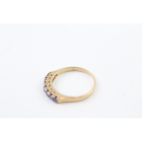 44 - 18ct gold sapphire half eternity dress ring (2.2g) Size  M 1/2