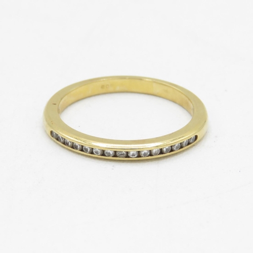 33 - 18ct gold channel set diamond half eternity ring (2.3g) Size  L