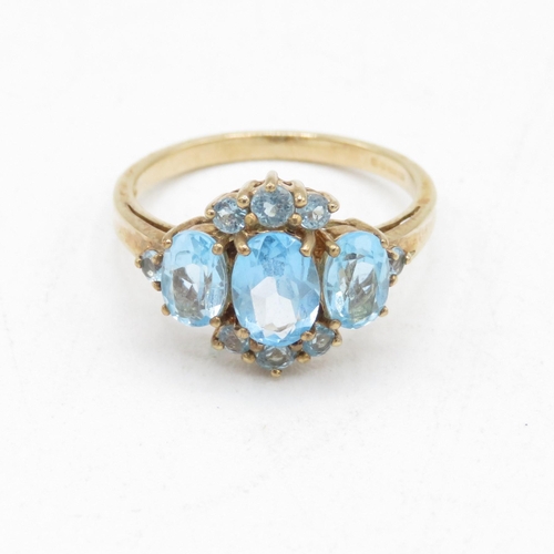 60 - 9ct gold blue topaz ring (2.7g) Size  N