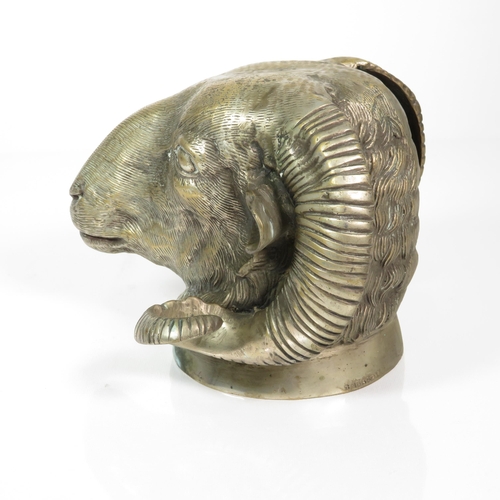 408 - Vintage Brass Rams Head Height: 15cm 2787g