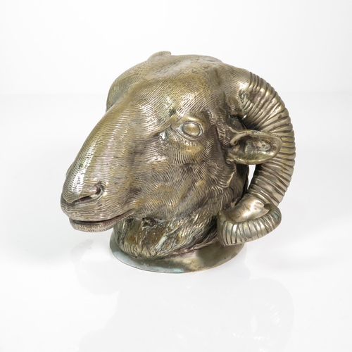 408 - Vintage Brass Rams Head Height: 15cm 2787g