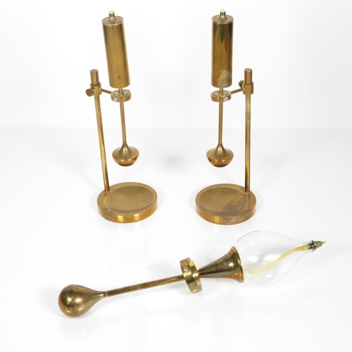 418 - Vintage Brass Gyro Oil Lamps By Ilse D'Ammonsen Nautical Gimbal MCM Denmark x 3