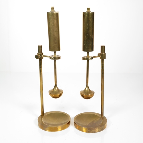 418 - Vintage Brass Gyro Oil Lamps By Ilse D'Ammonsen Nautical Gimbal MCM Denmark x 3